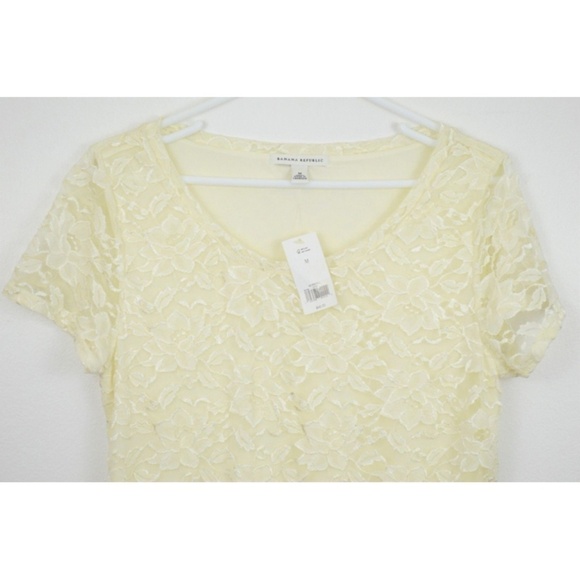 New Banana Republic Cream Lace Medium Shirt Blouse - Picture 1 of 5